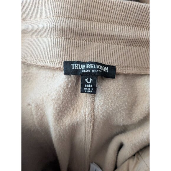 True Religion Horsehoe Logo full Sweatsuit set Med Tan Tracksuit - Picture 7 of 11